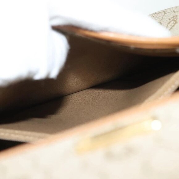 Christian Dior Honeycomb Canvas Shoulder Bag PVC Beige Gold Auth BA5504 - Picture 13 of 16